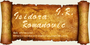 Isidora Romanović vizit kartica
